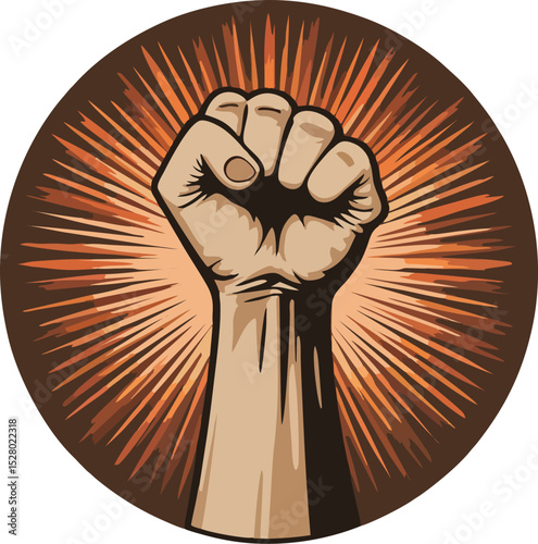 Vintage Style Human Rights Icon - Progress and Determination Art