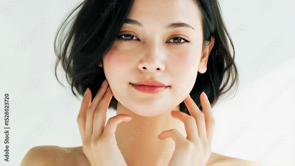 ショートヘアの美しい女性の美容イメージ