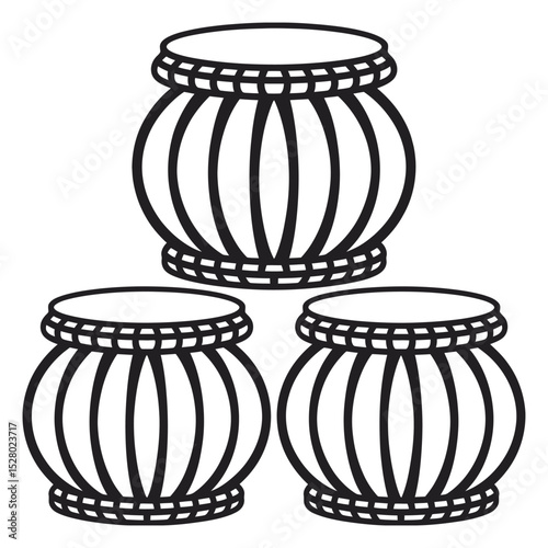 Elegant Silhouette Vector of Modern Nesting Tables

