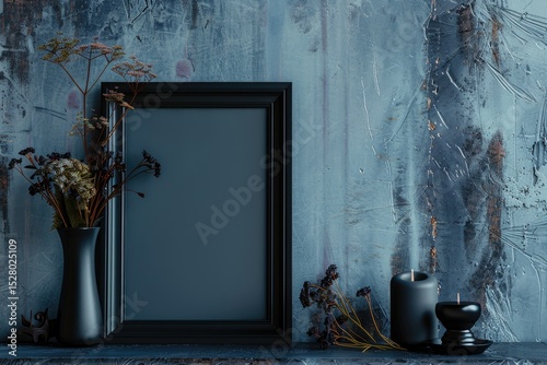 High Detail Image of High Angle Empty Black Frame