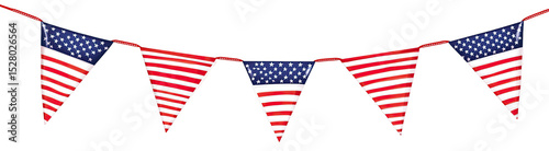 Triangular American Flags Garland