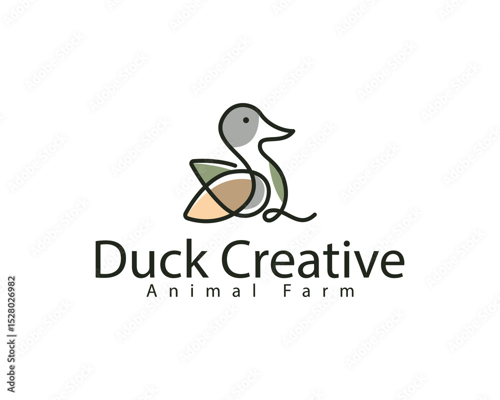 Obraz premium duck creative logo creative design animal line art