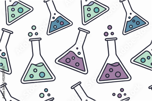 seamless pattern with chemistry formulas