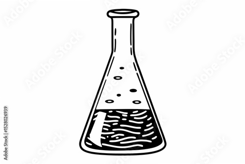 laboratory flask with liquid
