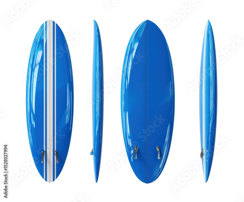 Bright blue surfboard design for summer adventures and beach fun