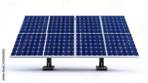 Environment & Sustainability Illustration Isolated on White Background Solar Panel Array on White Background for Renewable Energy Concept