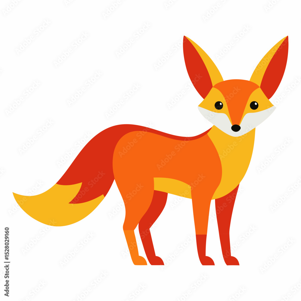 Obraz premium red fox vector illustration