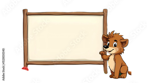 dog with blank sign