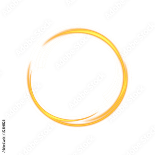 Radiant Gold Circle with Smooth Flowing Lines for Modern Interface, Logo Frame or Fantasy Decoration