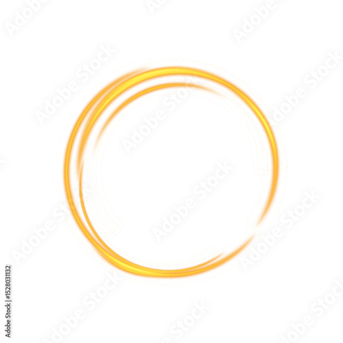 Radiant Gold Circle with Smooth Flowing Lines for Modern Interface, Logo Frame or Fantasy Decoration