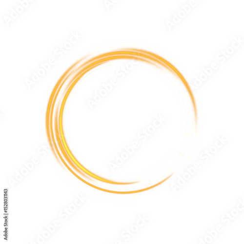 Radiant Gold Circle with Smooth Flowing Lines for Modern Interface, Logo Frame or Fantasy Decoration
