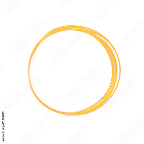 Radiant Gold Circle with Smooth Flowing Lines for Modern Interface, Logo Frame or Fantasy Decoration