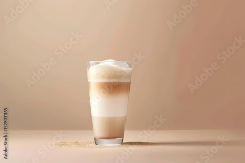 Vibrant Color Visual of Delicious Organic Latte Macchiato with Milk