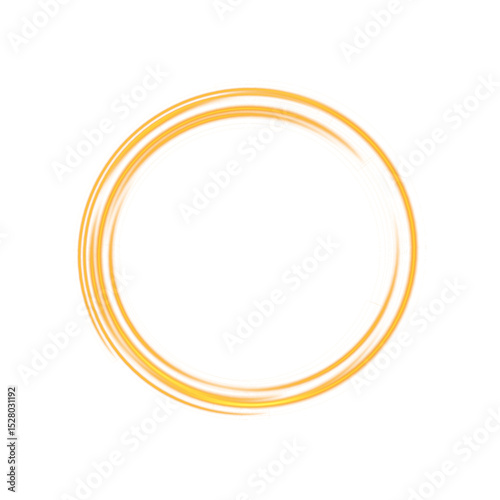 Glowing Golden Circle Frame with Soft Motion Blur for Futuristic, UI or Abstract Visual Design