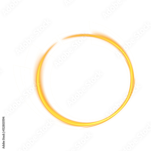 Glowing Golden Circle Frame with Soft Motion Blur for Futuristic, UI or Abstract Visual Design