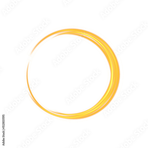Glowing Golden Circle Frame with Soft Motion Blur for Futuristic, UI or Abstract Visual Design