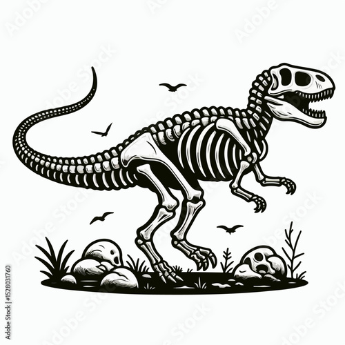 dinosaur skeleton illustration 