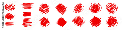 Hand drawn doodle design elements. Sketch pen and brush shapes.