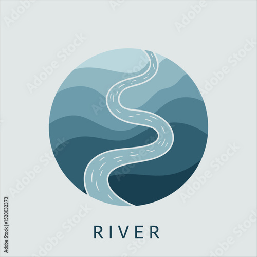 River icon. Monochrome simple River icon for templates, web design and infographics