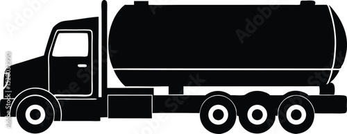 tanker truck silhouette vector illustratioon