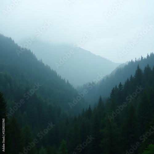 Mountaintop View Of Foggy Valley