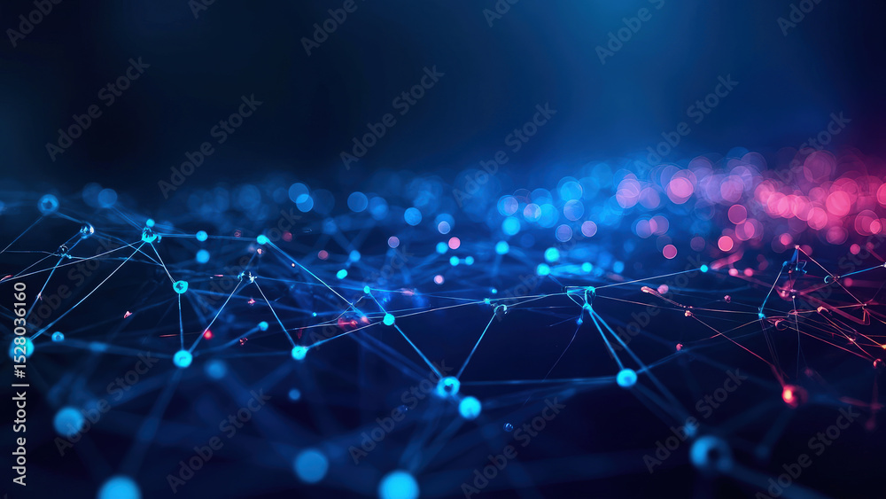 Obraz premium Abstract network connection digital data flow technology background