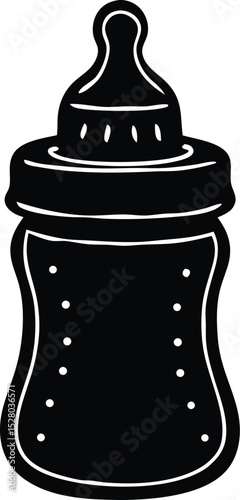 baby milk bottle silhouette vector