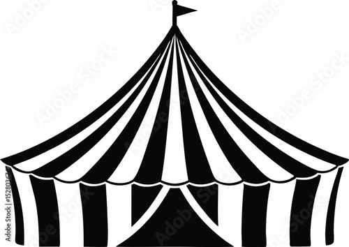 circus tent silhouette vector icon