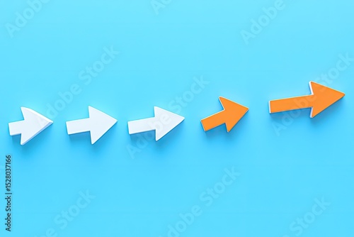 Series of arrows, one stands out