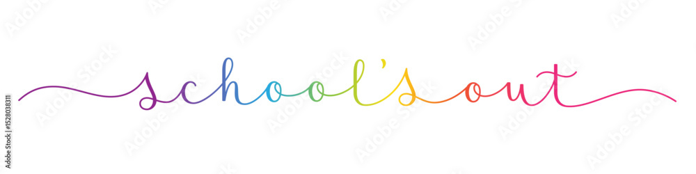 Obraz premium SCHOOL'S OUT colorful brush calligraphy banner