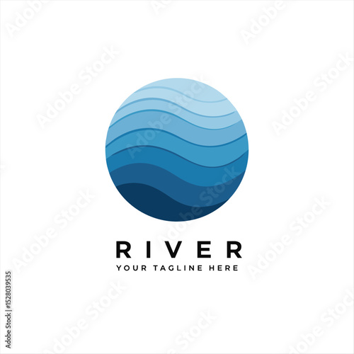 River icon. Monochrome simple River icon for templates, web design and infographics