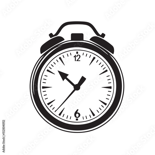 Stopwatch Button Silhouettes in black on a white background, Black stopwatch displays the time with clear markings and prominent control buttons on top