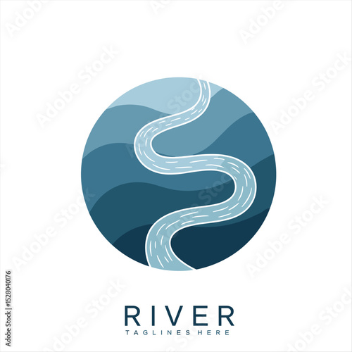 River icon. Monochrome simple River icon for templates, web design and infographics