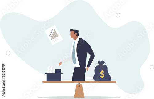 Company buyout, acquisition agreement or takeover, selling company offer or merger, franchise business concept. character life .