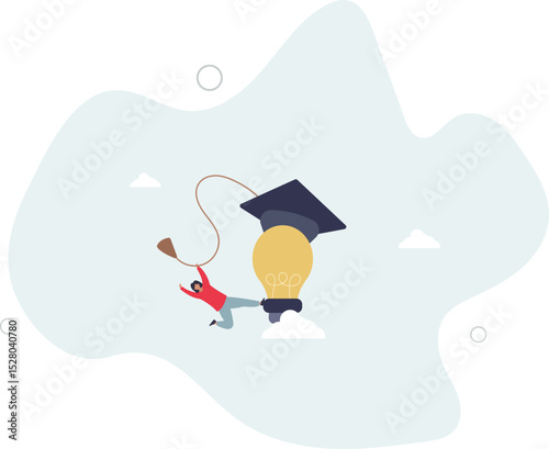 Education or academic help create business idea, skill and knowledge empower creativity concept. character life .
