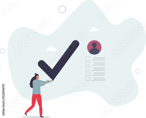 Evaluation or employee assessment, rating or performance review for improvement, satisfaction feedback checklist. character life .