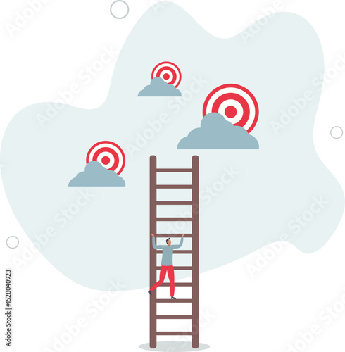 Mistake and error causing business problem and missing goal, disappointment or mission fail, hopeless on unreachable target concept. character life .