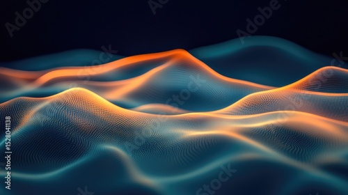 Abstract design of undulating waves of light.