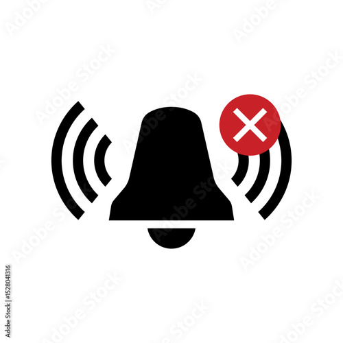 Vector Silent Notification Bell Icons, Flat, Line and Glyph