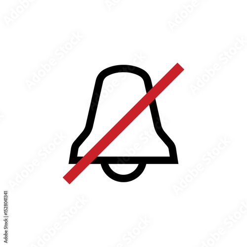 Vector Silent Notification Bell Icons, Flat, Line and Glyph