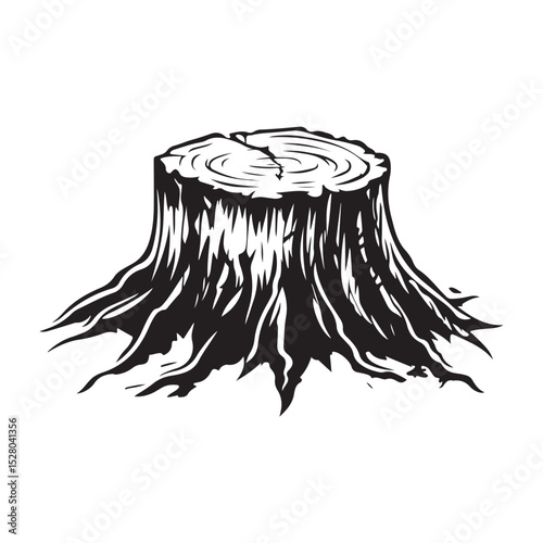 vector illustration of a tree silhouette Tree stump black silhouette,Tree stump vector sihouette, Tree stump silhouette vector, Tree stump icon