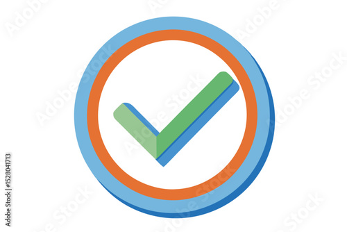 Green and Orange Check Mark Icon Approval, Confirmation, and Validation Symbol