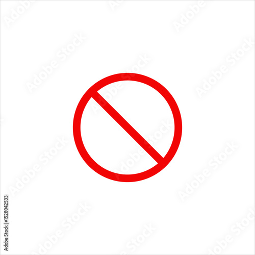 No red sign, stop icon vector symbol
