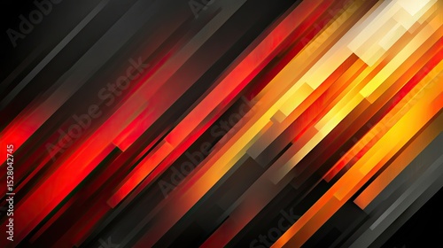 Abstract design with diagonal lines of vibrant colors.