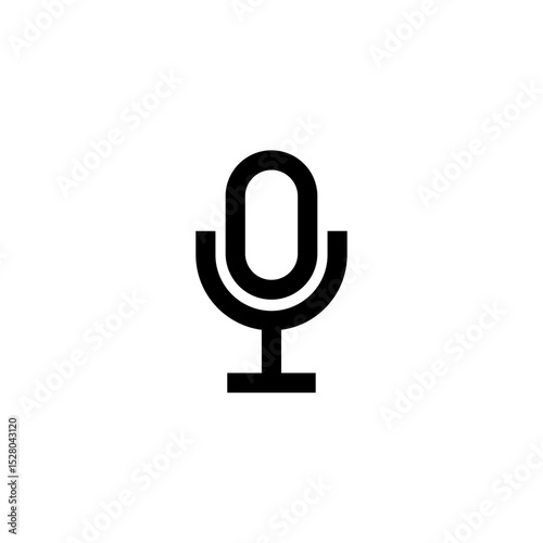 Flat Microphone Icon – Vector Audio Symbol