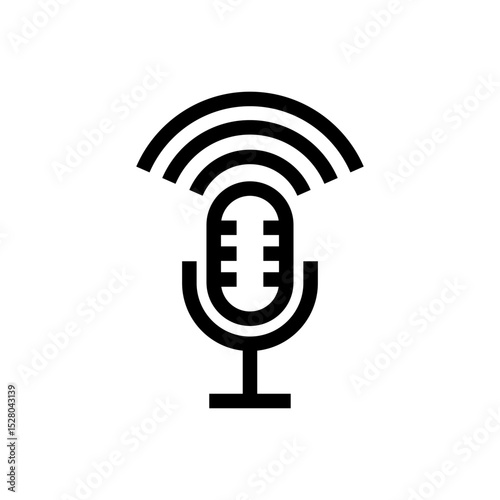 Flat Microphone Icon – Vector Audio Symbol