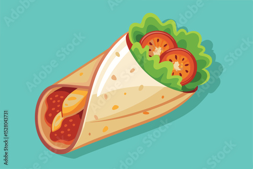 Delicious Burrito Illustration A Flavorful Visual of Mexican Cuisine