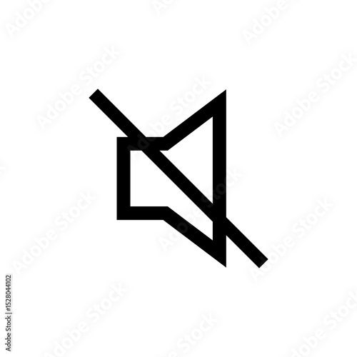 Flat Audio Mute Icon – Speaker Off Vector Illustration