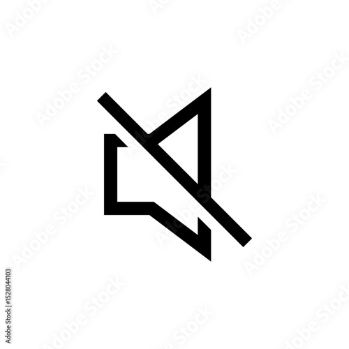 Flat Audio Mute Icon – Speaker Off Vector Illustration