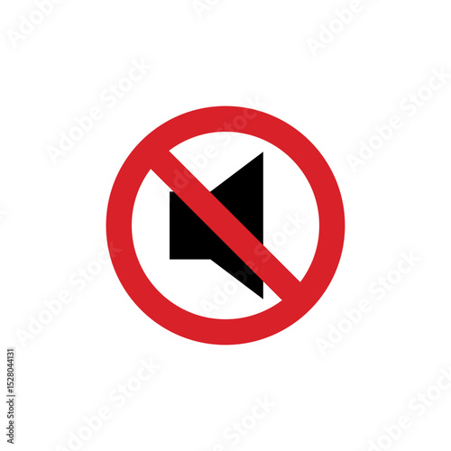 Flat Audio Mute Icon – Speaker Off Vector Illustration
